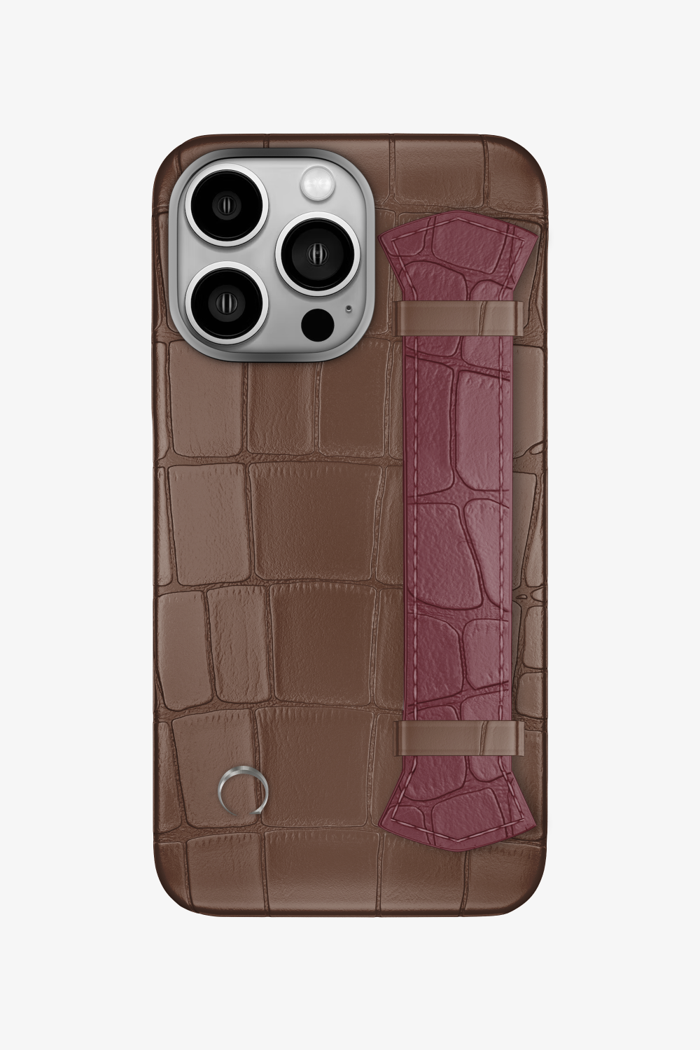 Majestic Alligator Strap Case for iPhone 16 Pro - Cocoa / Burgundy - zollofrance