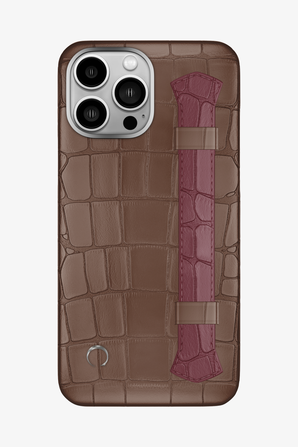 Double Headed Alligator Strap Case for iPhone 16 Pro Max - Cocoa / Burgundy - zollofrance