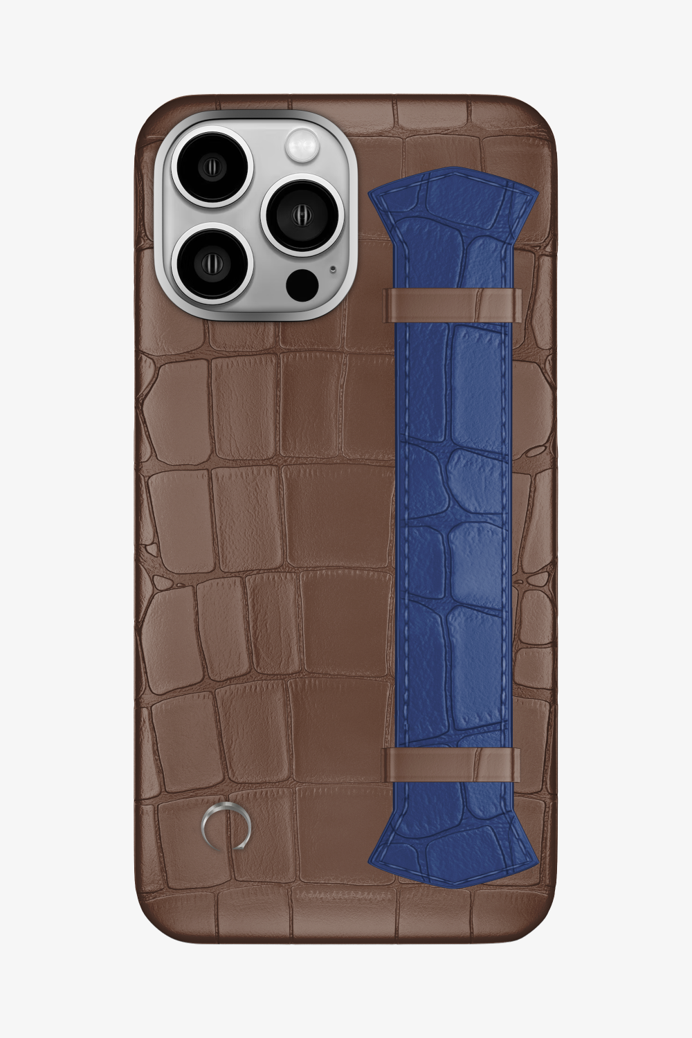 Majestic Alligator Strap Case for iPhone 16 Pro Max - Cocoa / Navy Blue - zollofrance