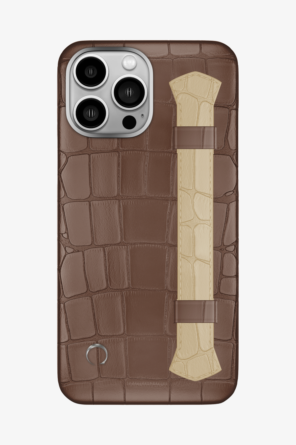 Double Headed Alligator Strap Case for iPhone 16 Pro Max - Cocoa / Vanilla - zollofrance