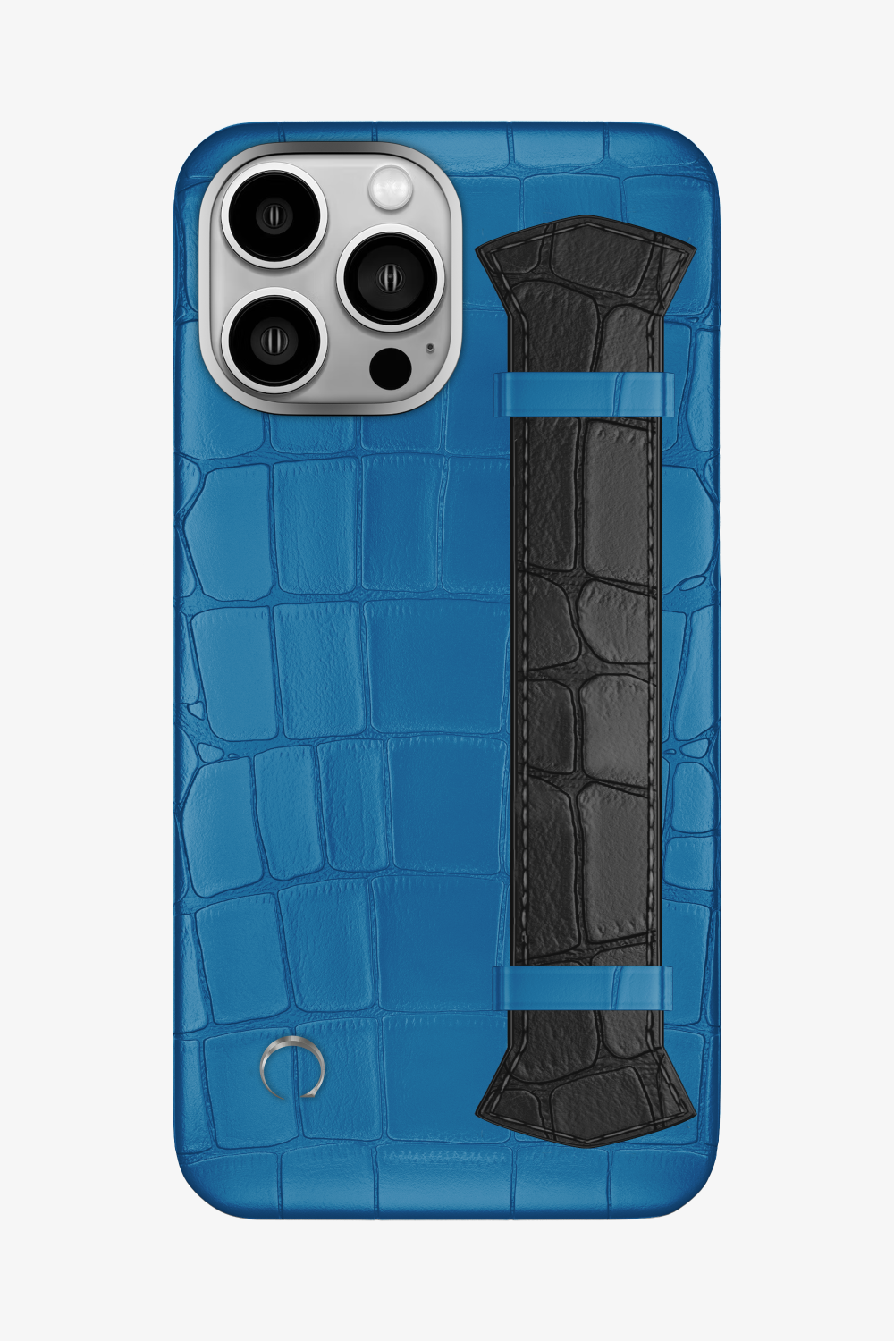 Majestic Alligator Strap Case for iPhone 16 Pro Max - Blue Lagoon / Black - zollofrance