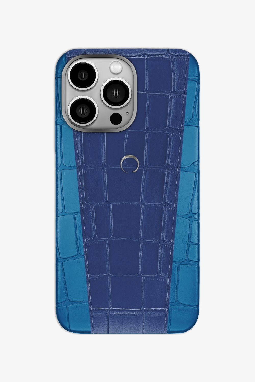 Two-tone Alligator Case for iPhone 16 Pro - Blue Lagoon / Navy Blue - zollofrance