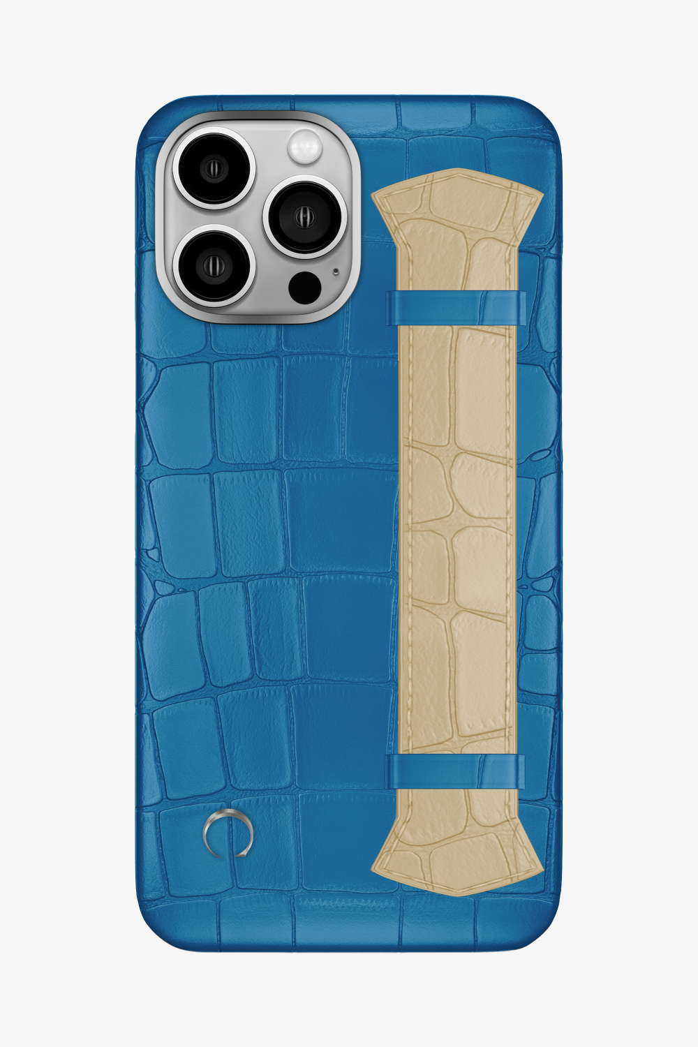 Majestic Alligator Strap Case for iPhone 16 Pro Max - Blue Lagoon / Vanilla - zollofrance