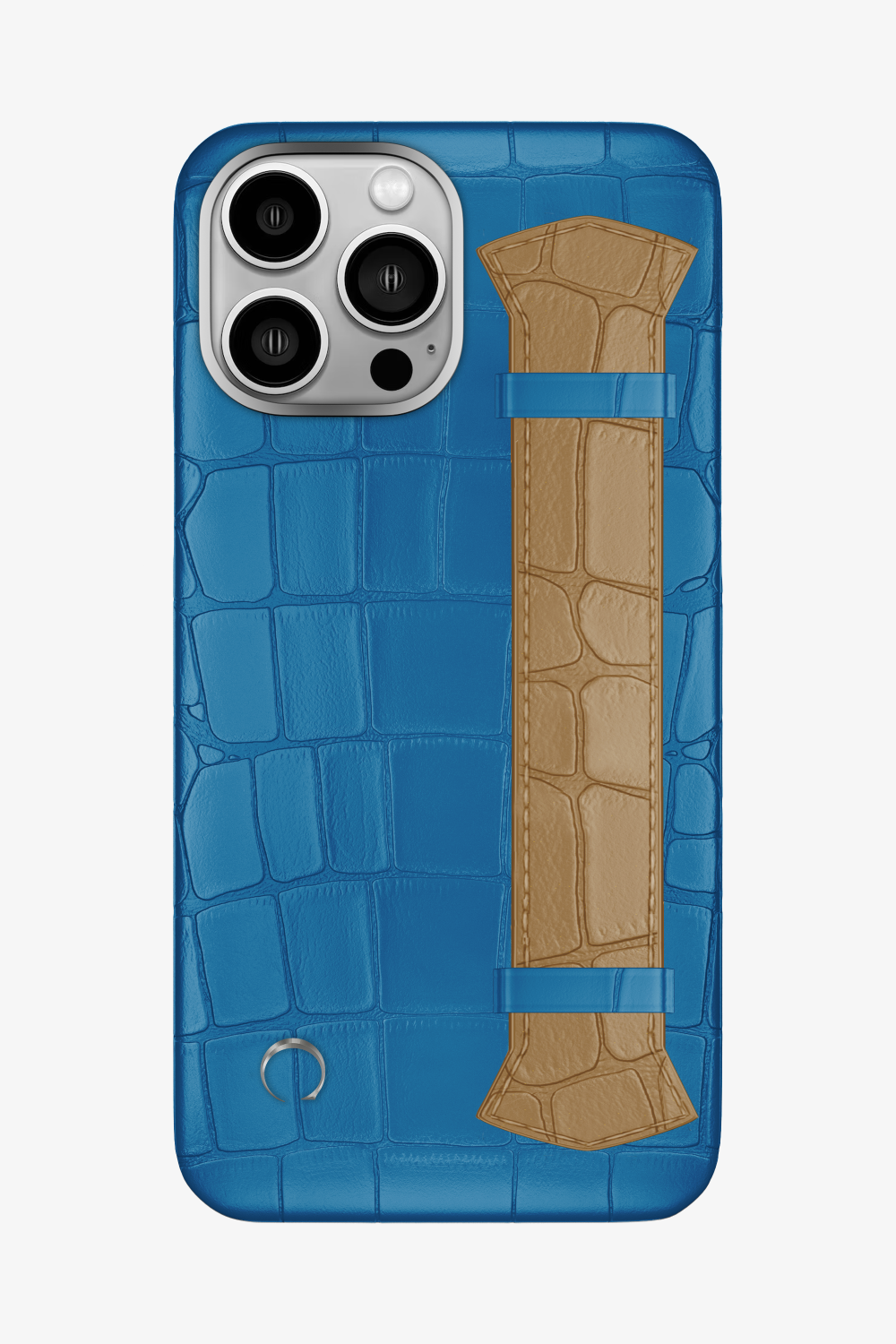 Majestic Alligator Strap Case for iPhone 16 Pro Max - Blue Lagoon / Latte - zollofrance