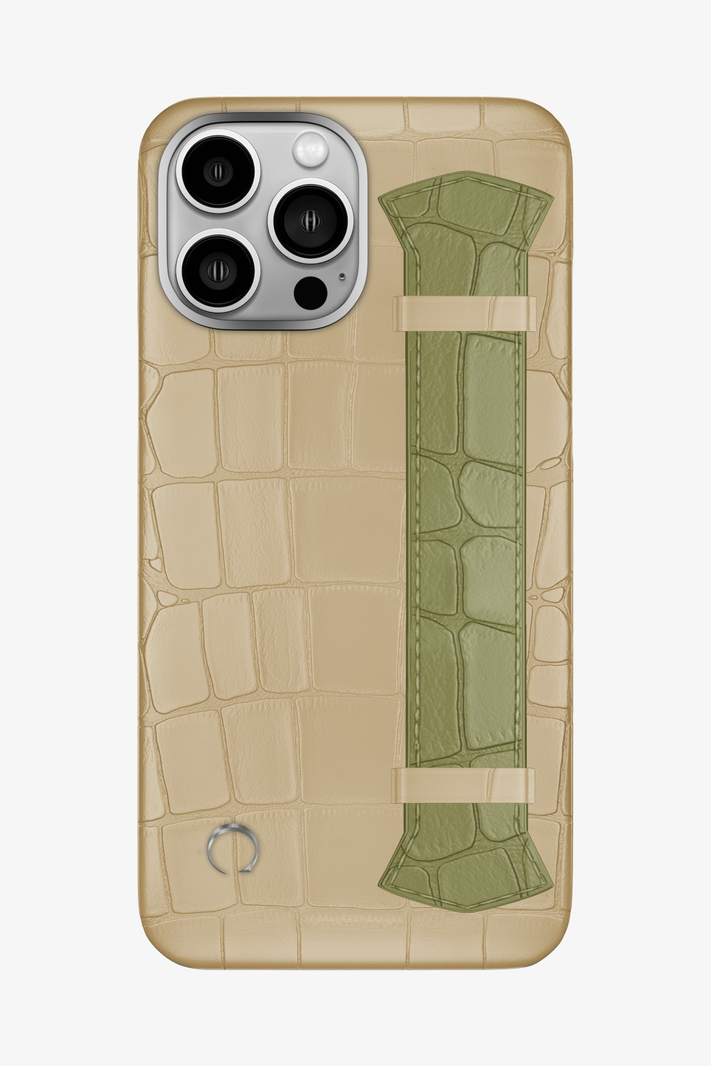 Majestic Alligator Strap Case for iPhone 16 Pro Max - Vanilla / Khaki - zollofrance