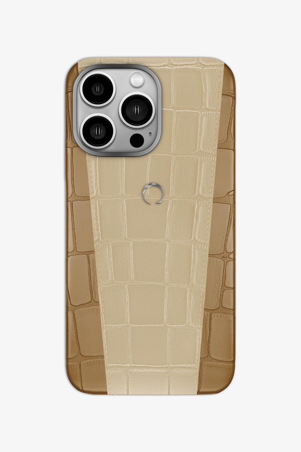 Two-tone Alligator Case for iPhone 16 Pro - Latte / Vanilla - zollofrance