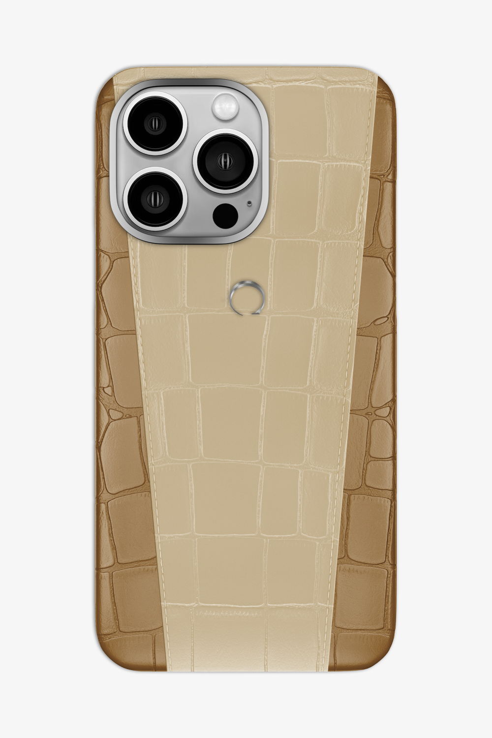 Two-tone Alligator Case for iPhone 16 Pro Max - Latte / Vanilla - zollofrance