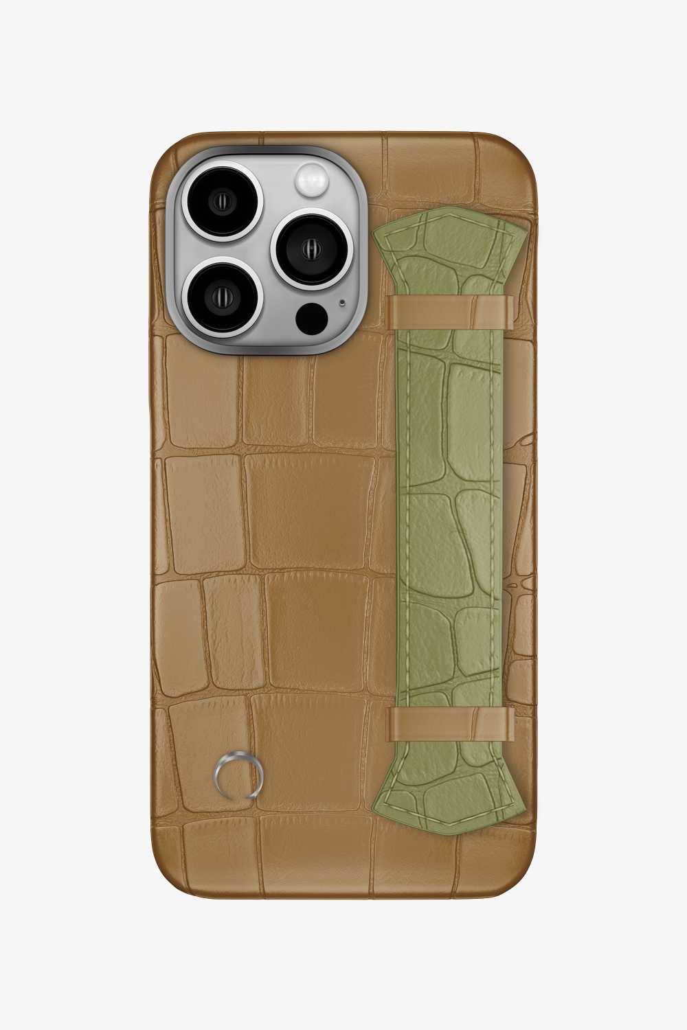 Majestic Alligator Strap Case for iPhone 16 Pro - Latte / Khaki - zollofrance