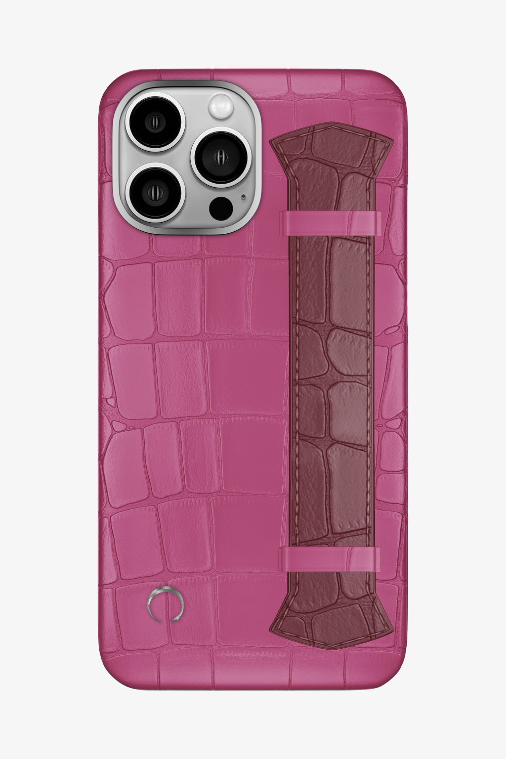 Majestic Alligator Strap Case for iPhone 16 Pro Max - Pink Fuchsia / Burgundy - zollofrance