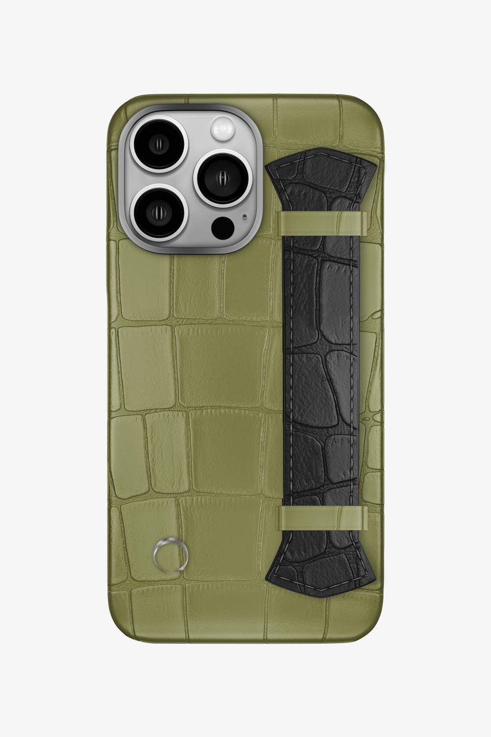 Majestic Alligator Strap Case for iPhone 16 Pro - Khaki / Black - zollofrance