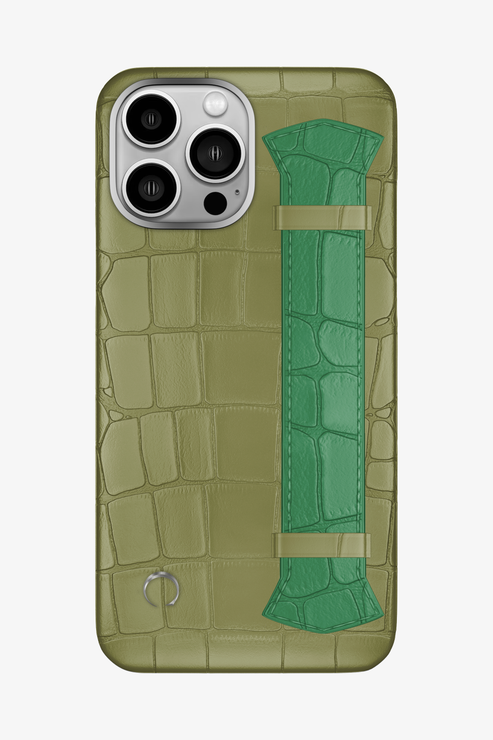 Majestic Alligator Strap Case for iPhone 16 Pro Max - Khaki / Green Emerald - zollofrance