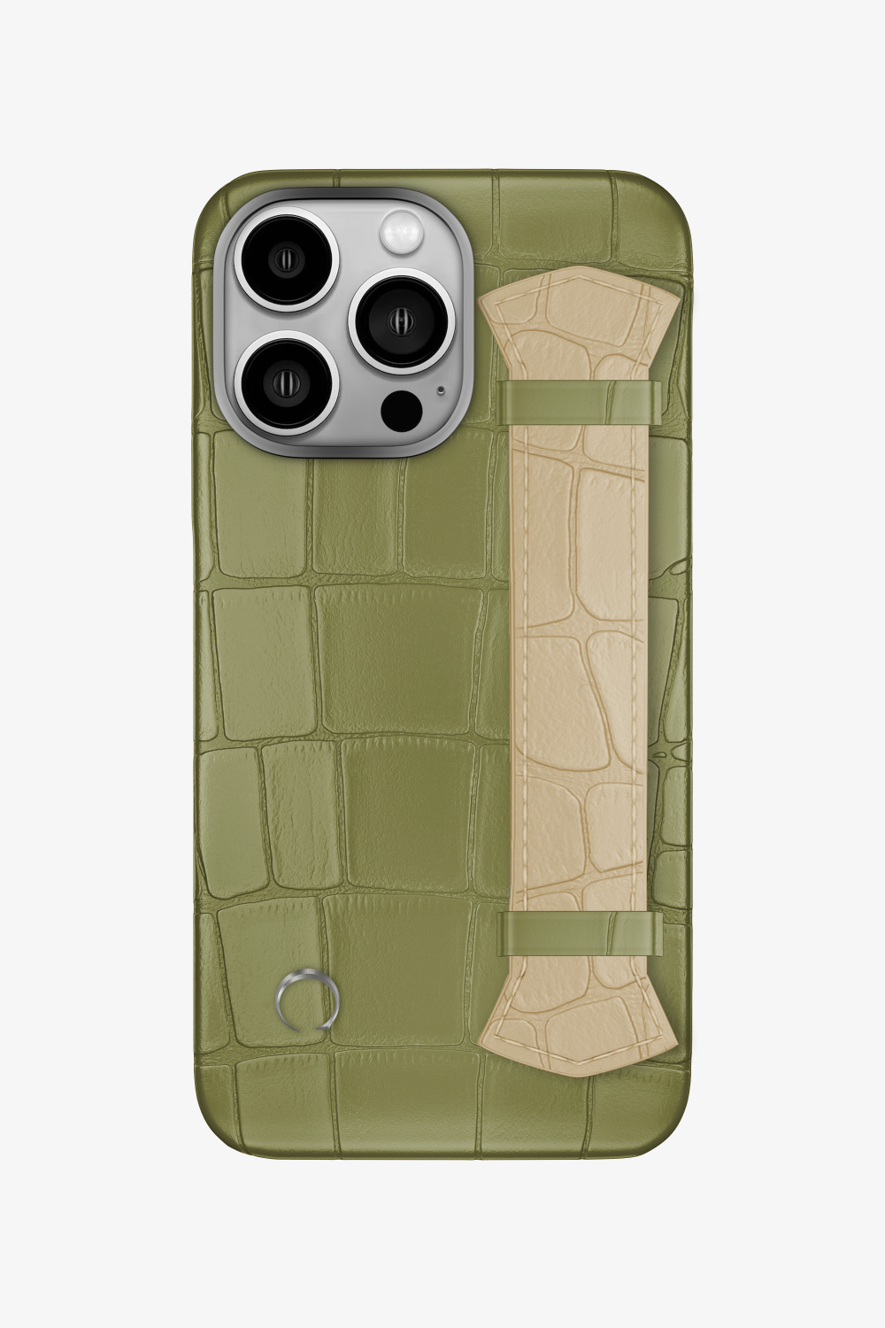 Majestic Alligator Strap Case for iPhone 16 Pro - Khaki / Vanilla - zollofrance