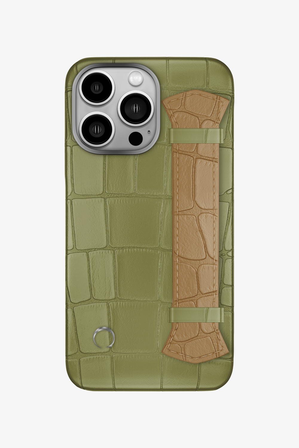 Majestic Alligator Strap Case for iPhone 16 Pro - Khaki / Latte - zollofrance