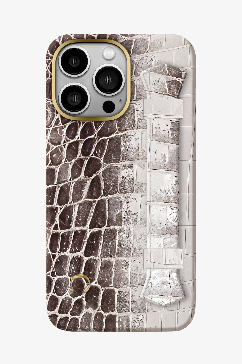 Himalayan Alligator Double Headed Strap Case for iPhone 16 Series - Gold / 16 Pro Max - zollofrance