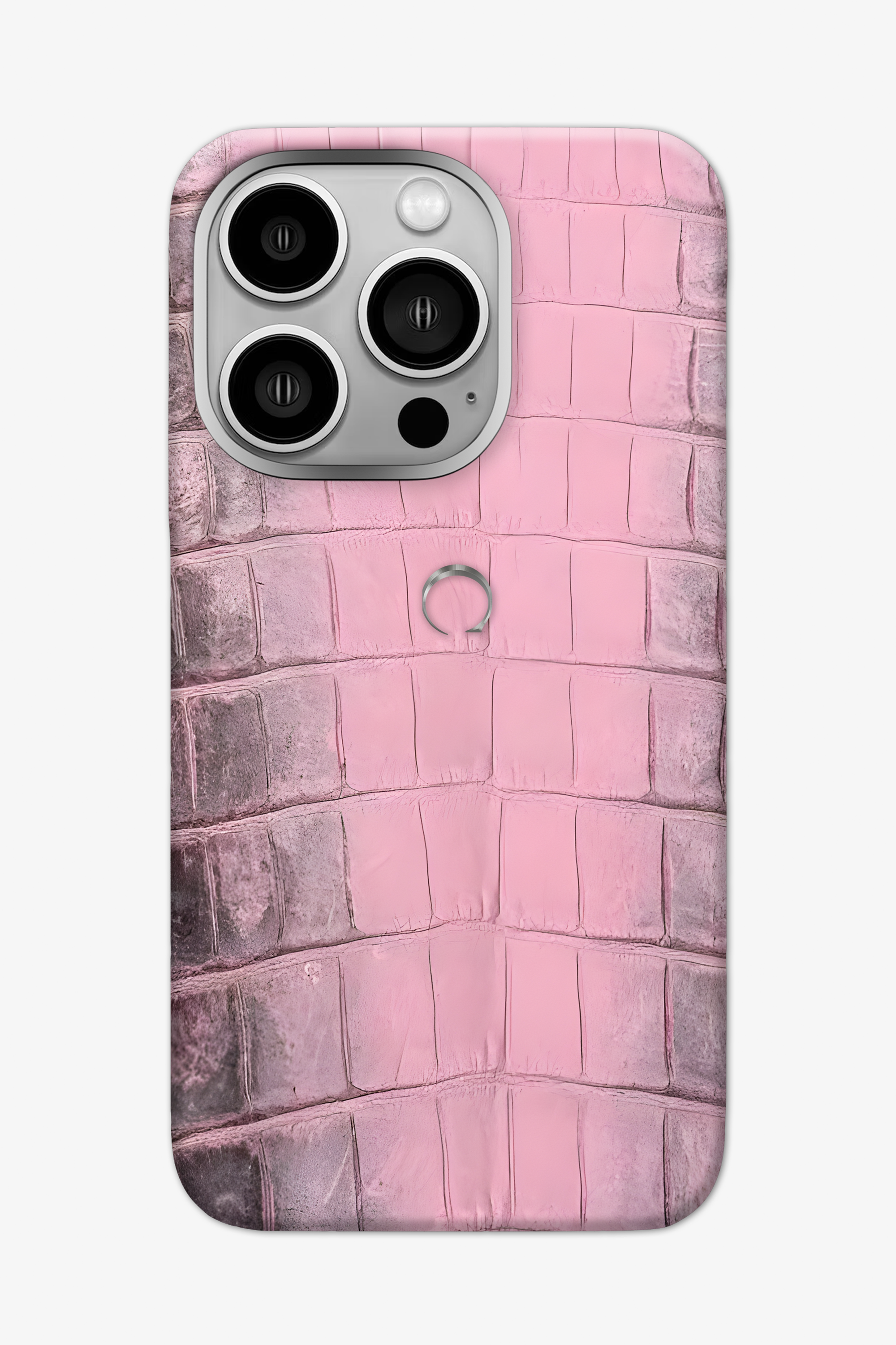 Blush Pink Himalayan Alligator Case for iPhone 16 Pro Max - Stainless Steel / Blush Pink - zollofrance