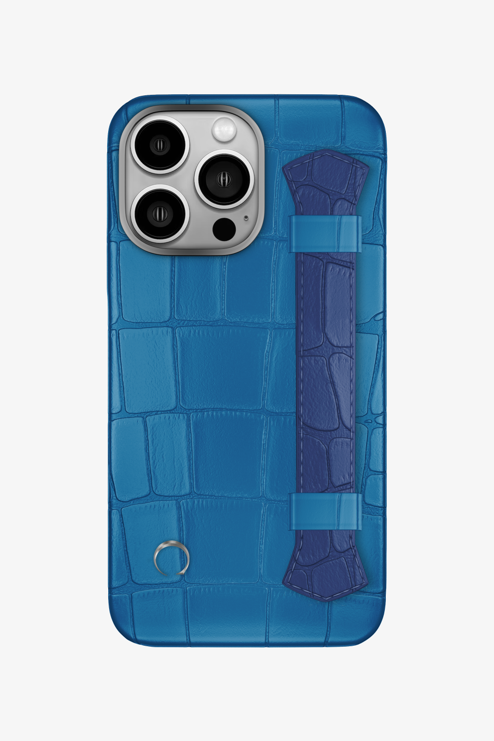 Double Headed Alligator Strap Case for iPhone 16 Pro - Blue Lagoon / Navy Blue - zollofrance