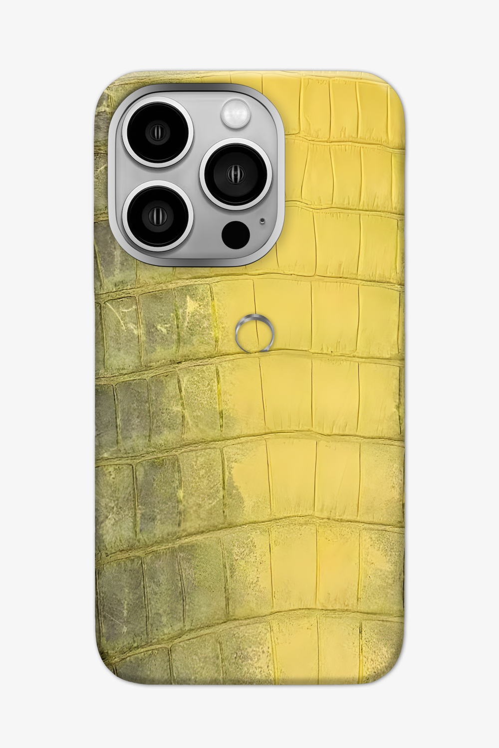 Yellow Himalayan Alligator Case for iPhone 16 Pro Max - Stainless Steel / Yellow - zollofrance