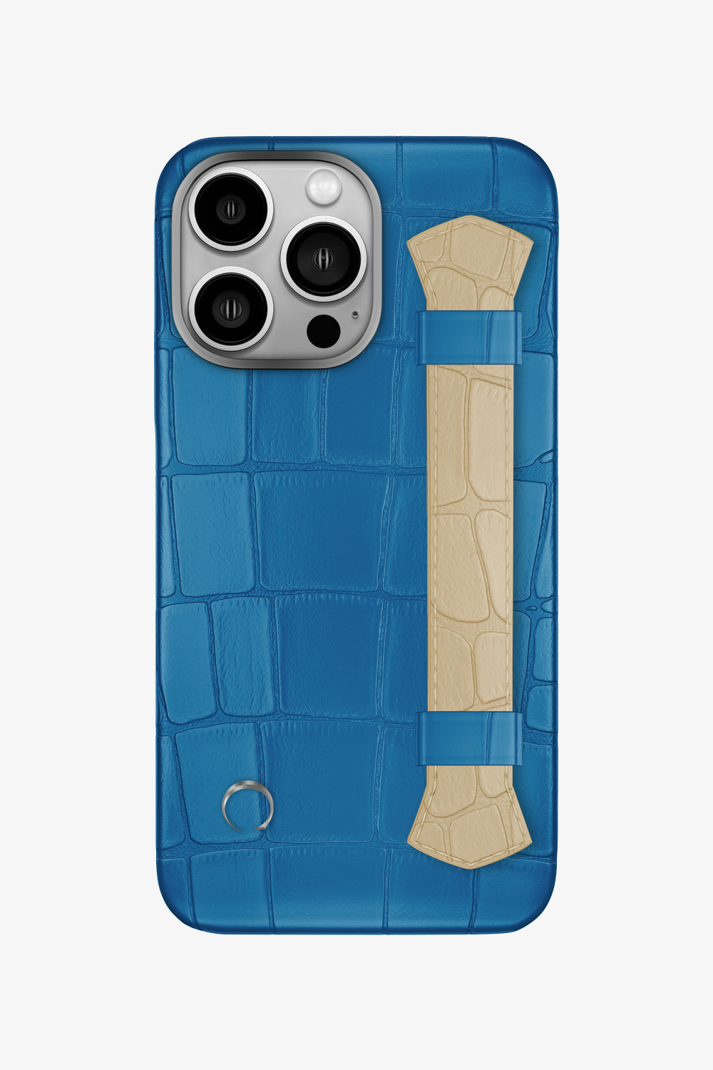 Double Headed Alligator Strap Case for iPhone 16 Pro - Blue Lagoon / Vanilla - zollofrance