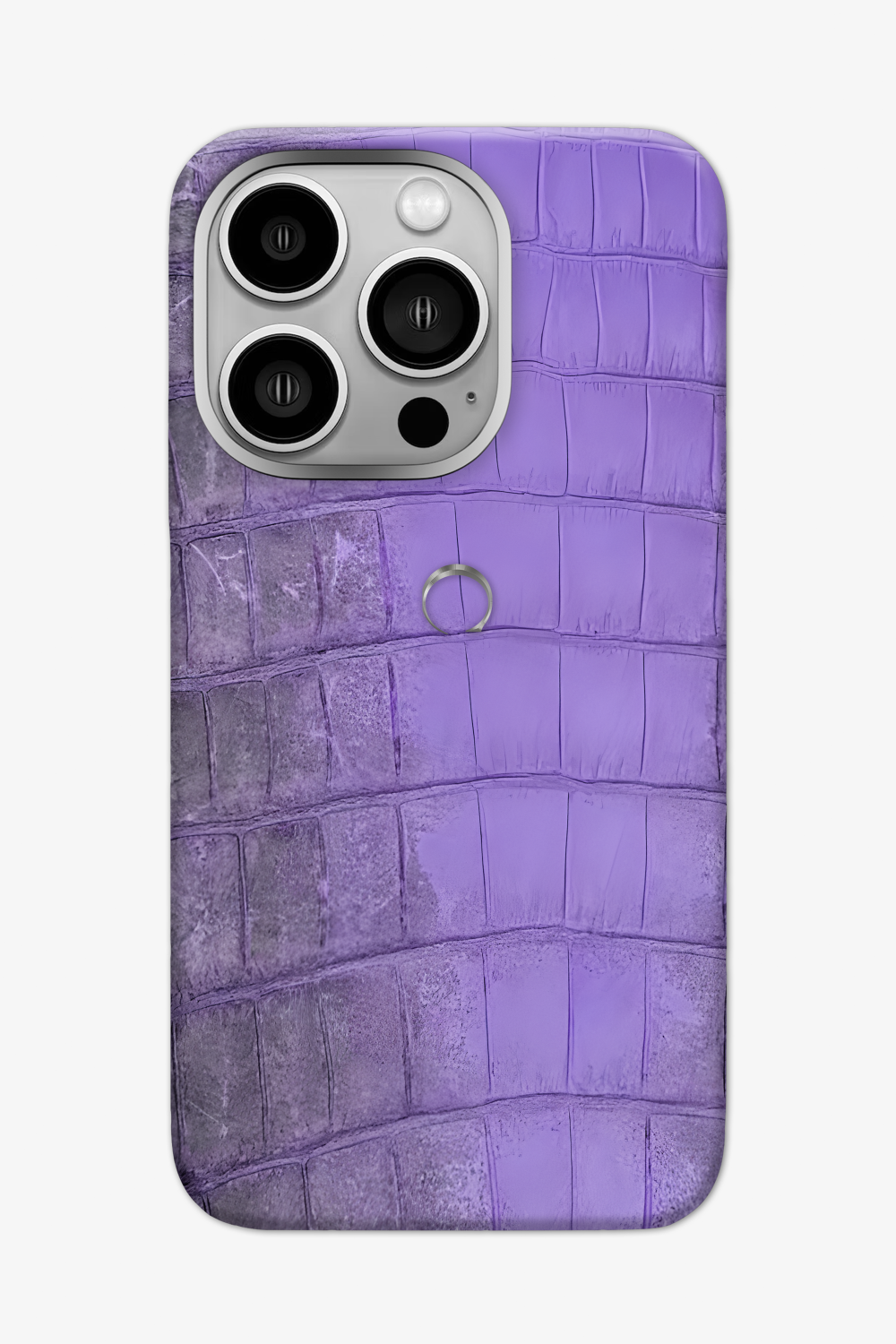 Deep Lilac Himalayan Alligator Case for iPhone 16 Pro Max - Stainless Steel / Deep Lilac - zollofrance