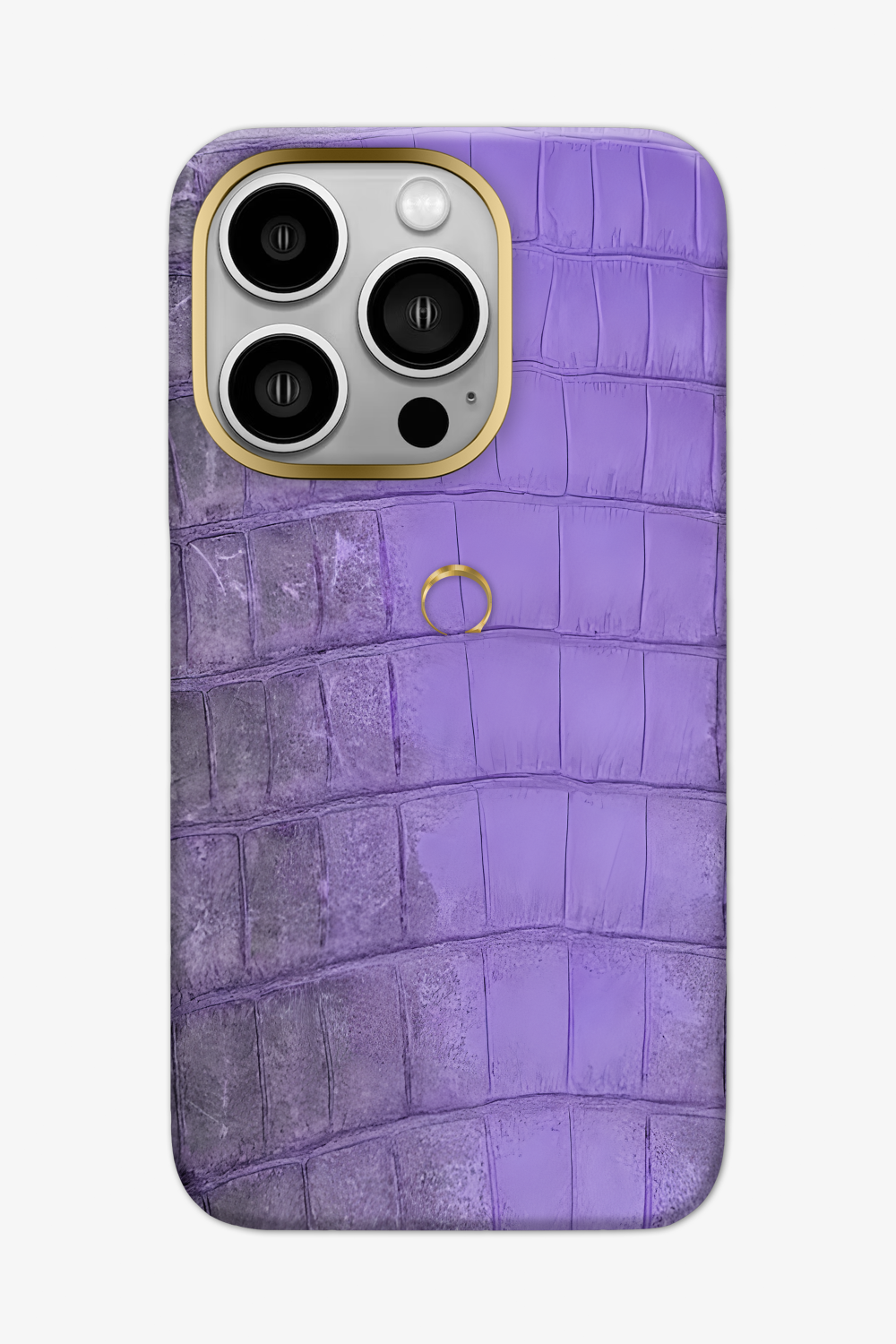 Deep Lilac Himalayan Alligator Case for iPhone 16 Pro Max - Gold / Deep Lilac - zollofrance