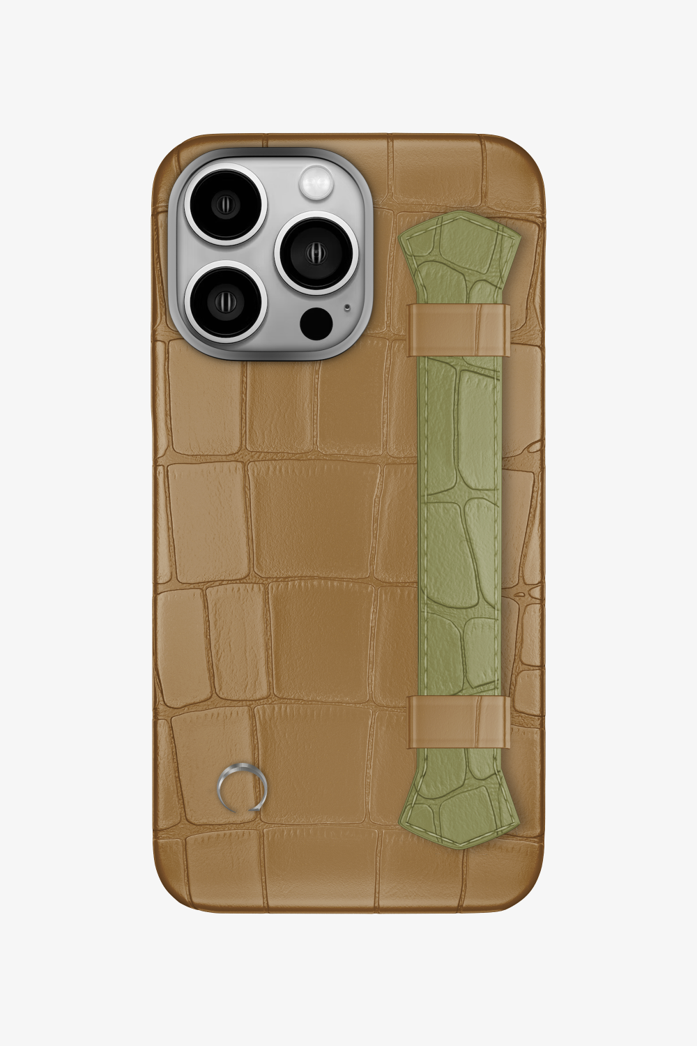 Double Headed Alligator Strap Case for iPhone 16 Pro - Latte / Khaki - zollofrance