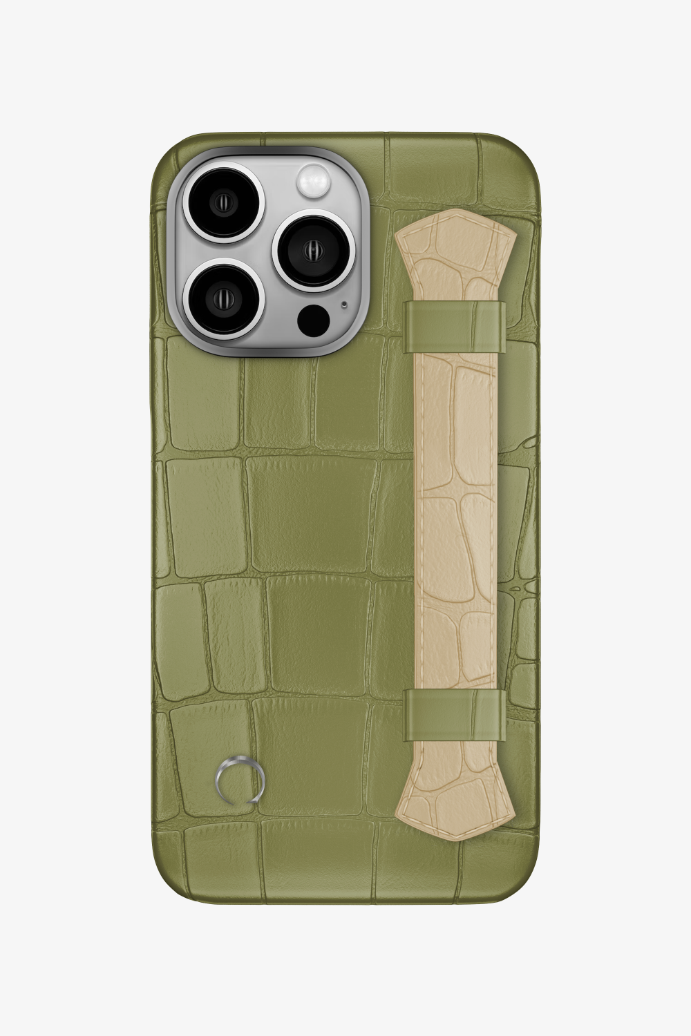 Double Headed Alligator Strap Case for iPhone 16 Pro - Khaki / Vanilla - zollofrance