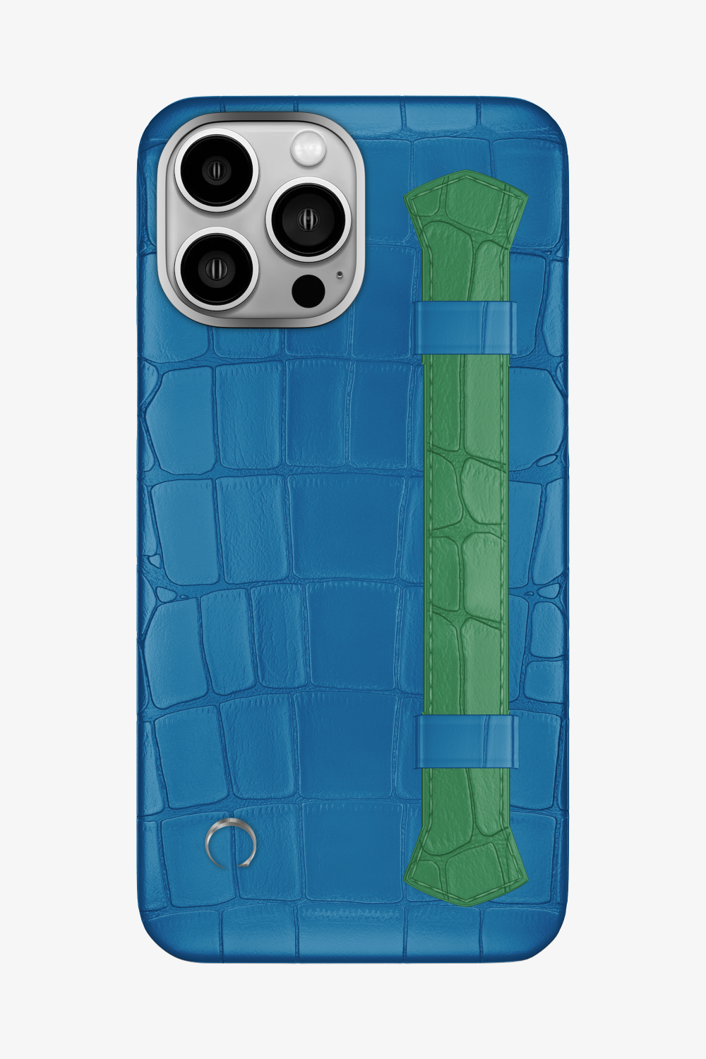 Double Headed Alligator Strap Case for iPhone 16 Pro Max - Blue Lagoon / Green Emerald - zollofrance