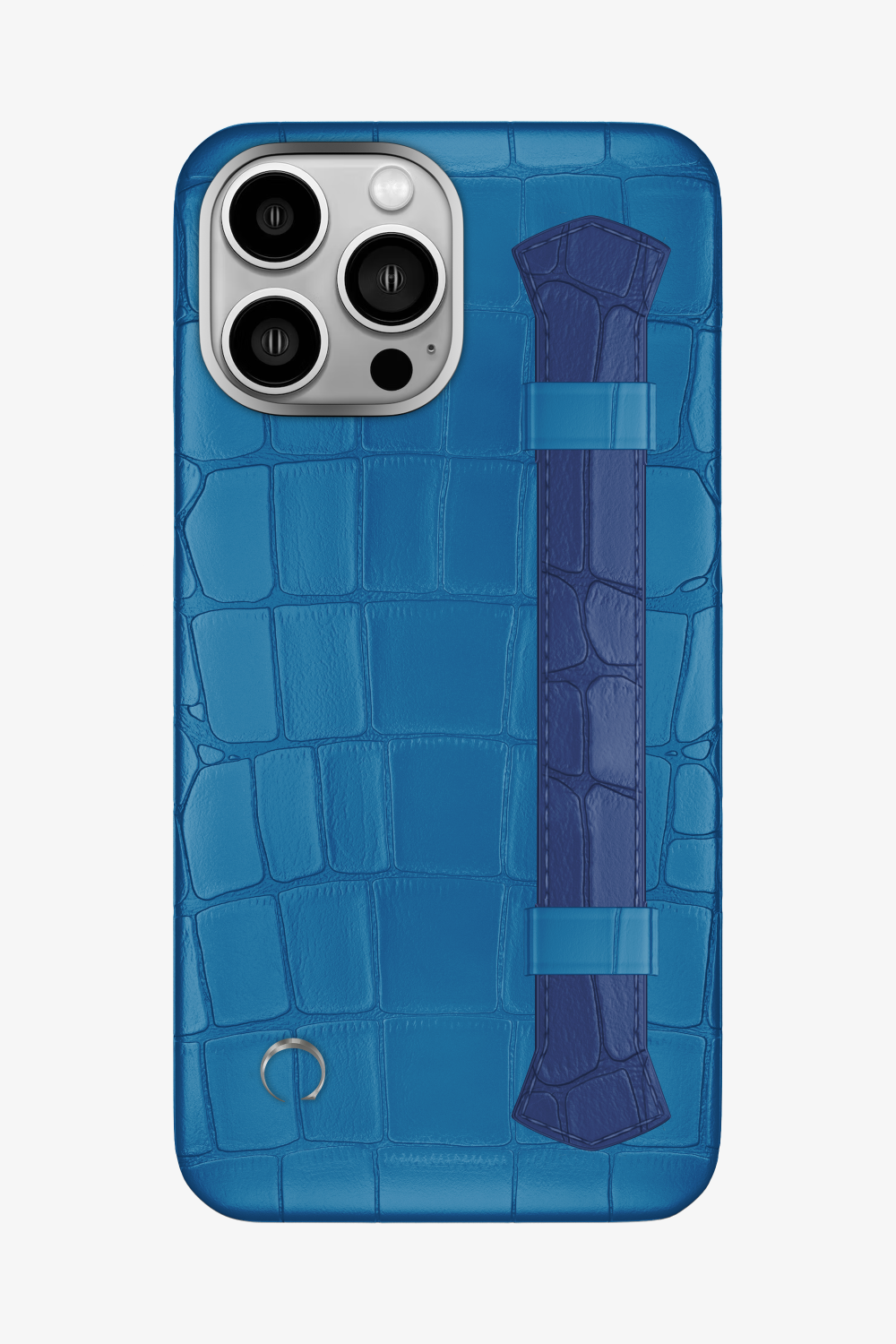 Double Headed Alligator Strap Case for iPhone 16 Pro Max - Blue Lagoon / Navy Blue - zollofrance