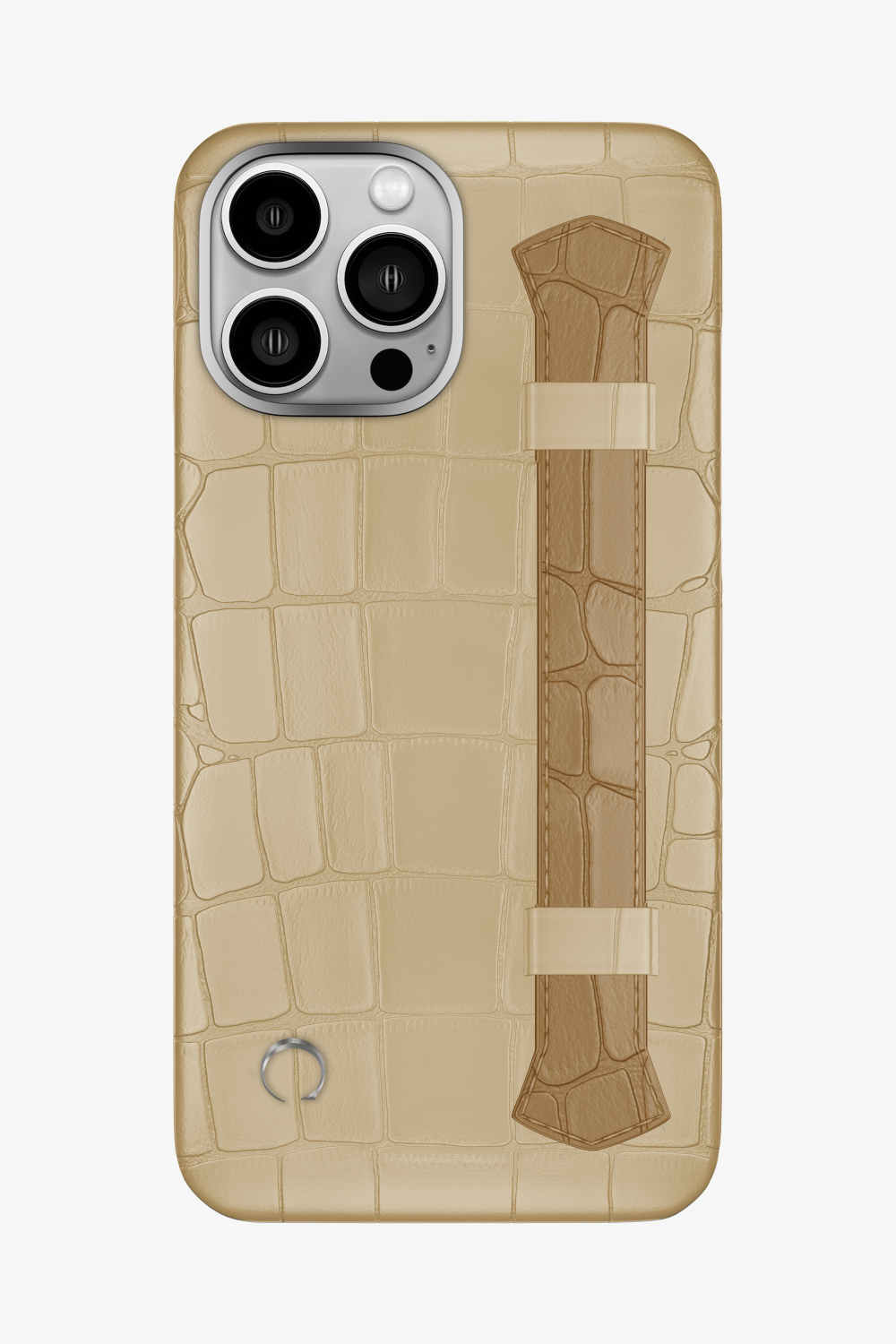 Double Headed Alligator Strap Case for iPhone 16 Pro Max - Vanilla / Latte - zollofrance