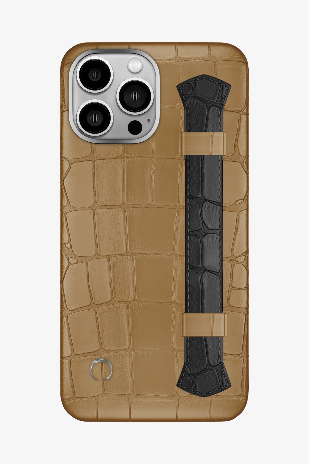 Double Headed Alligator Strap Case for iPhone 16 Pro Max - Latte / Black - zollofrance