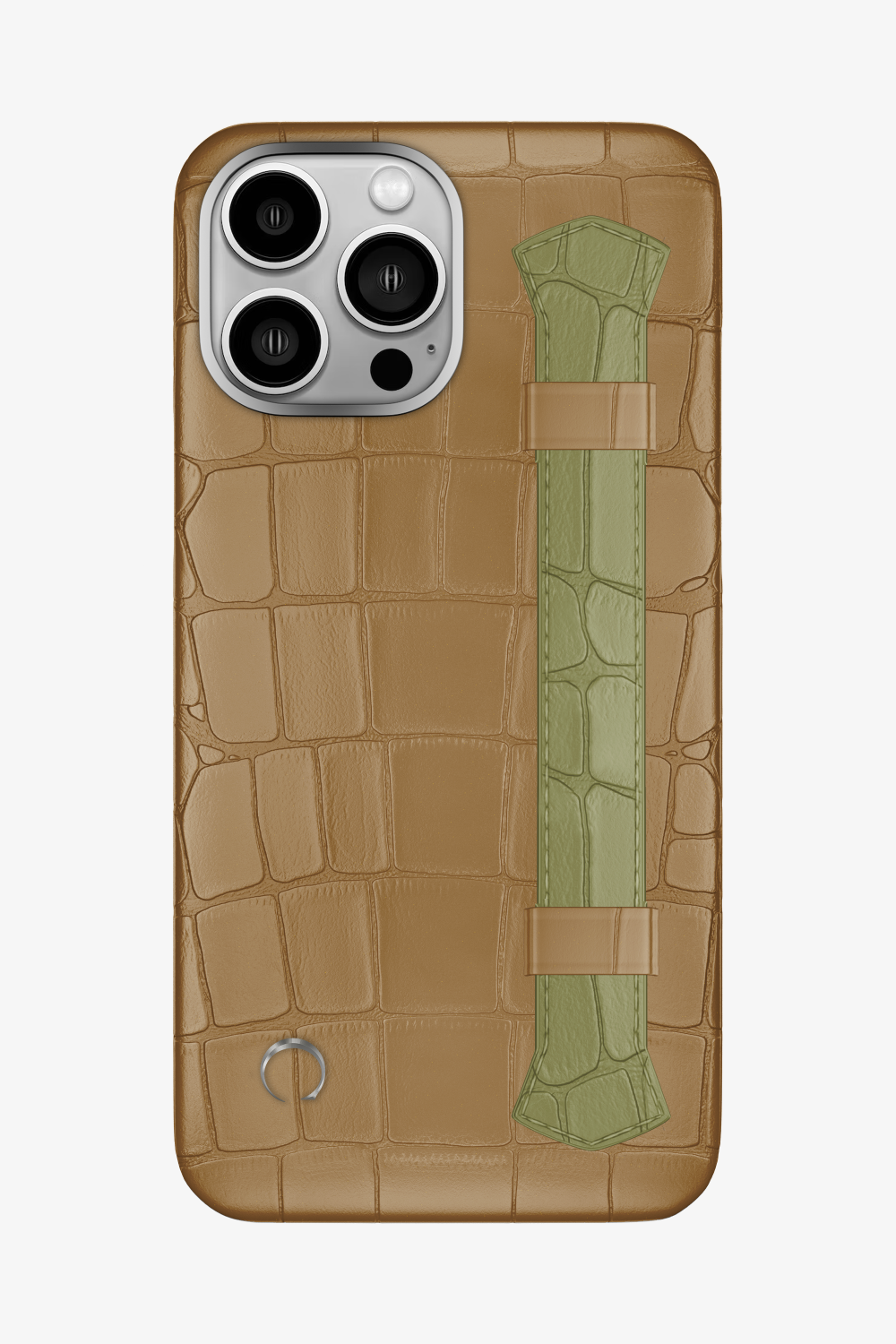 Double Headed Alligator Strap Case for iPhone 16 Pro Max - Latte / Khaki - zollofrance