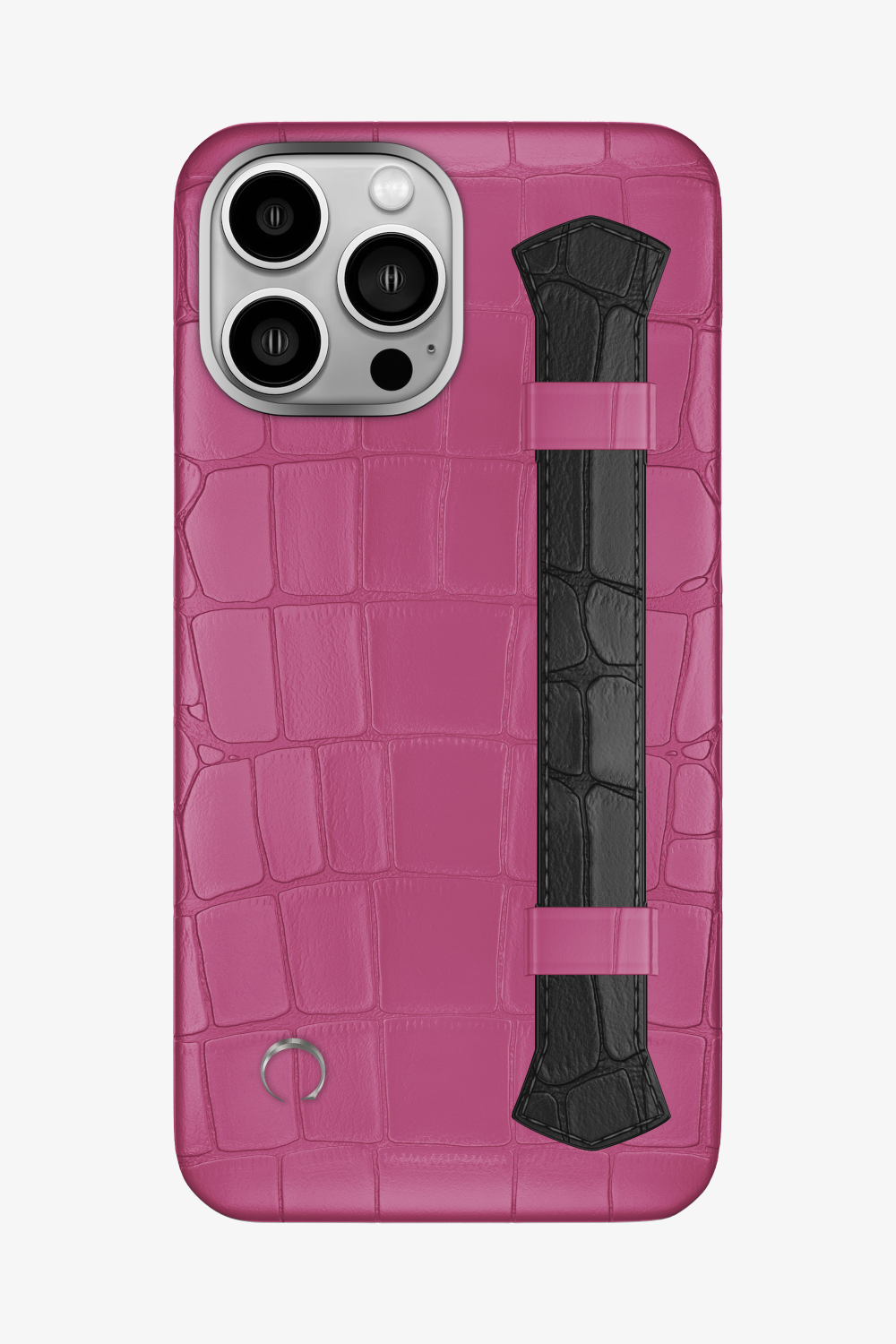 Double Headed Alligator Strap Case for iPhone 16 Pro Max - Pink Fuchsia / Black - zollofrance