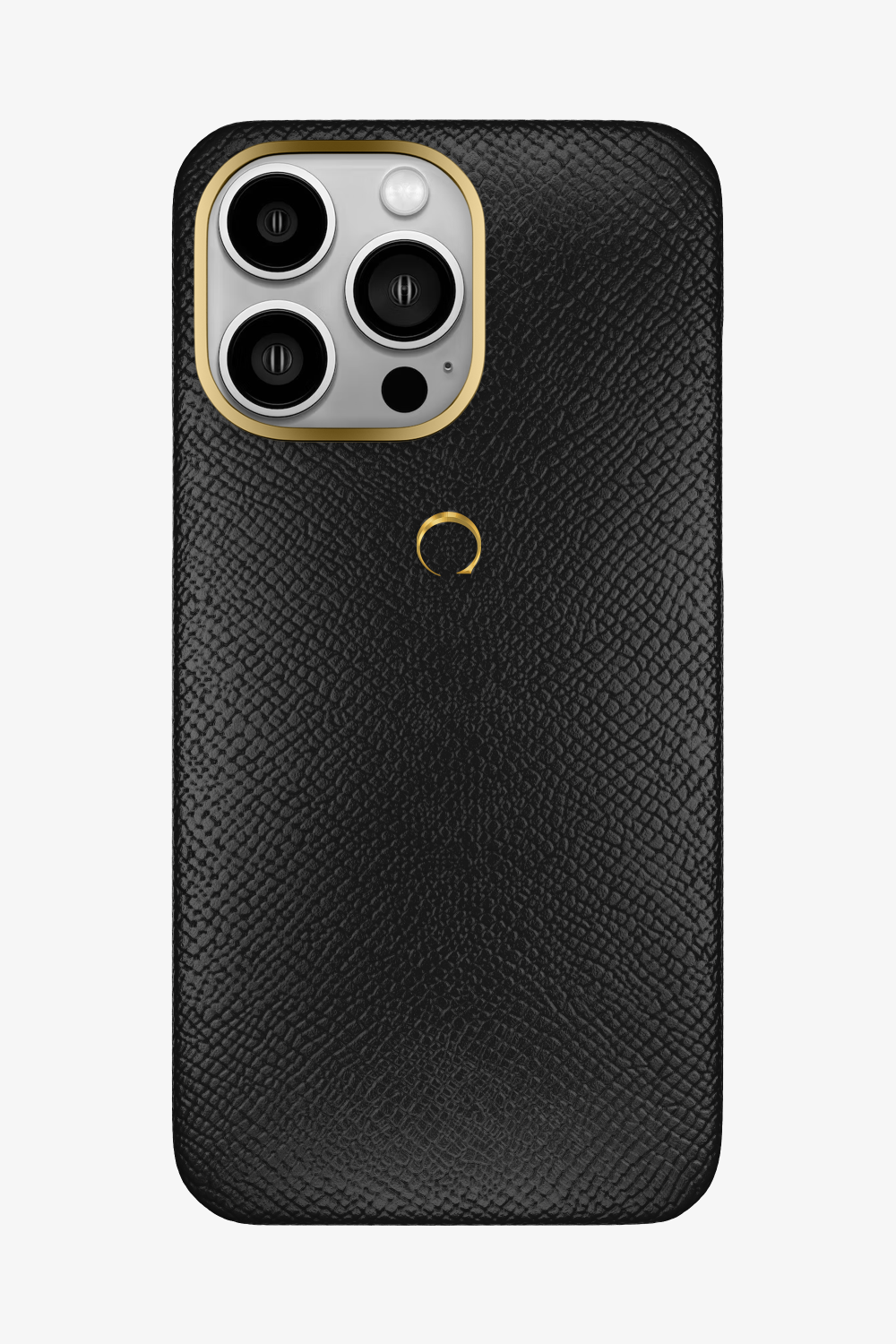 Calfskin Case for iPhone 16 Pro Max - Gold / Black - zollofrance