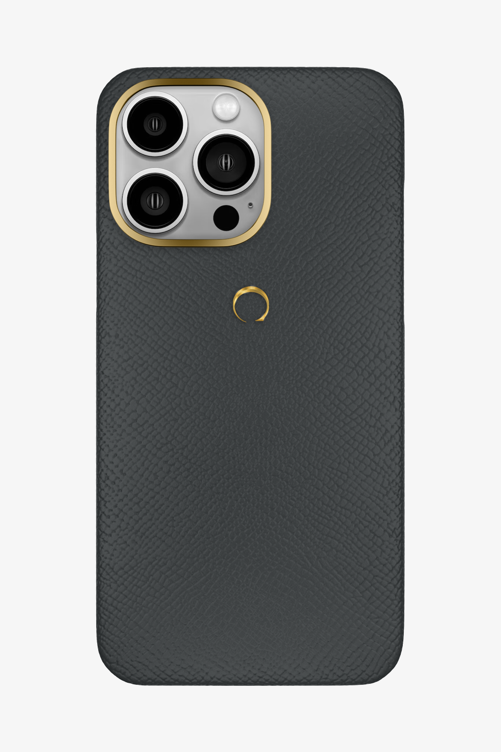 Calfskin Case for iPhone 16 Pro Max - Gold / Grey Anthracite - zollofrance