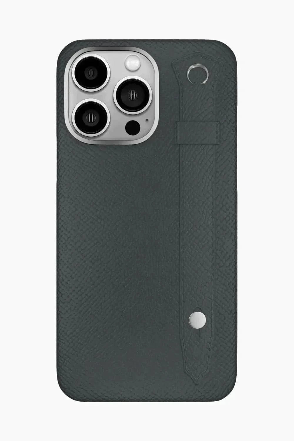 Calfskin Strap Case for iPhone 16 Pro Max - Grey Anthracite / Grey Anthracite - zollofrance