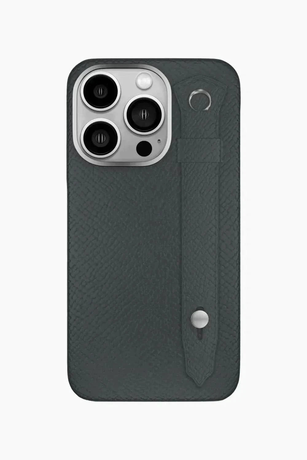 Calfskin Strap Case for iPhone 16 Pro - Grey Anthracite / Grey Anthracite - zollofrance