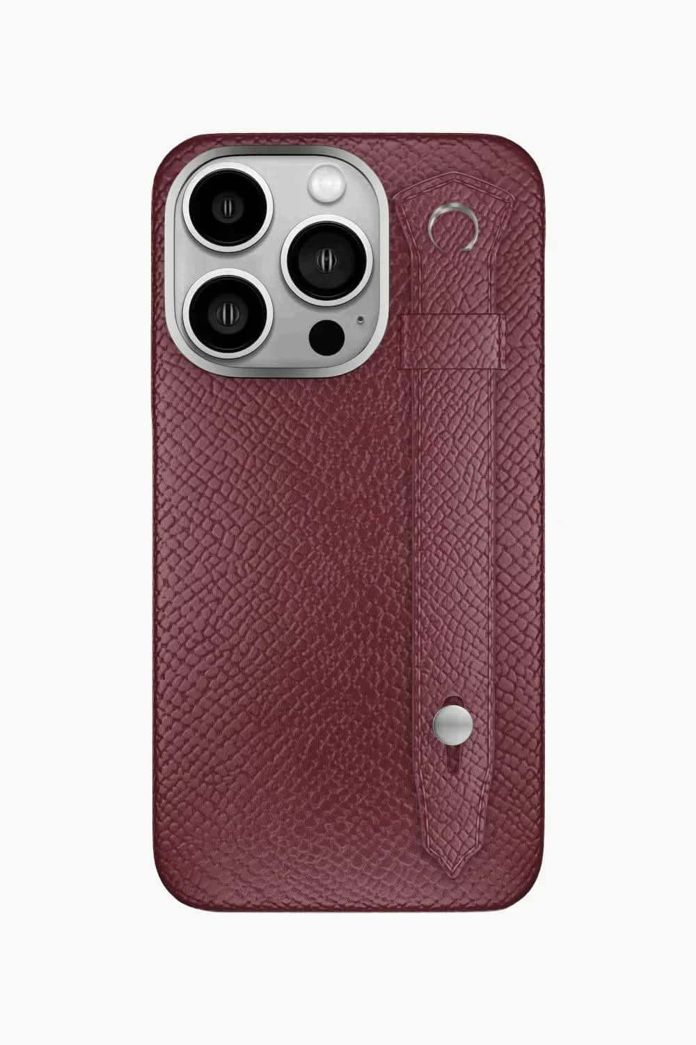 Calfskin Strap Case for iPhone 16 Pro - Burgundy / Burgundy - zollofrance