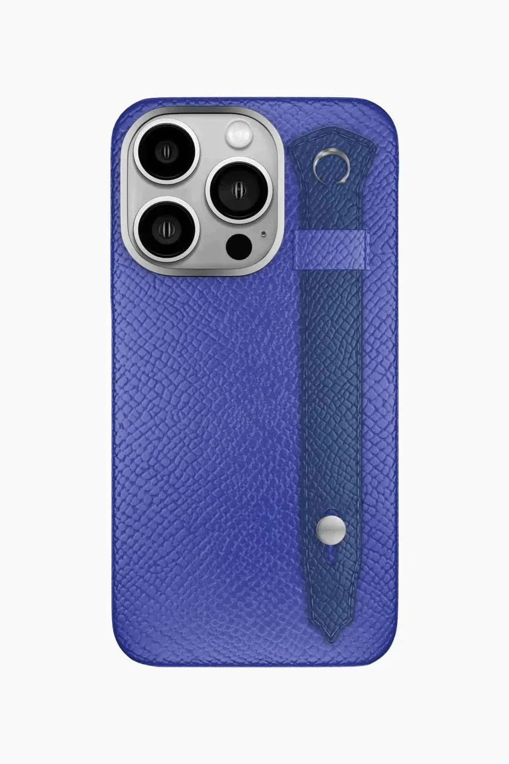 Calfskin Strap Case for iPhone 16 Pro - Blue Ciel / Navy Blue - zollofrance