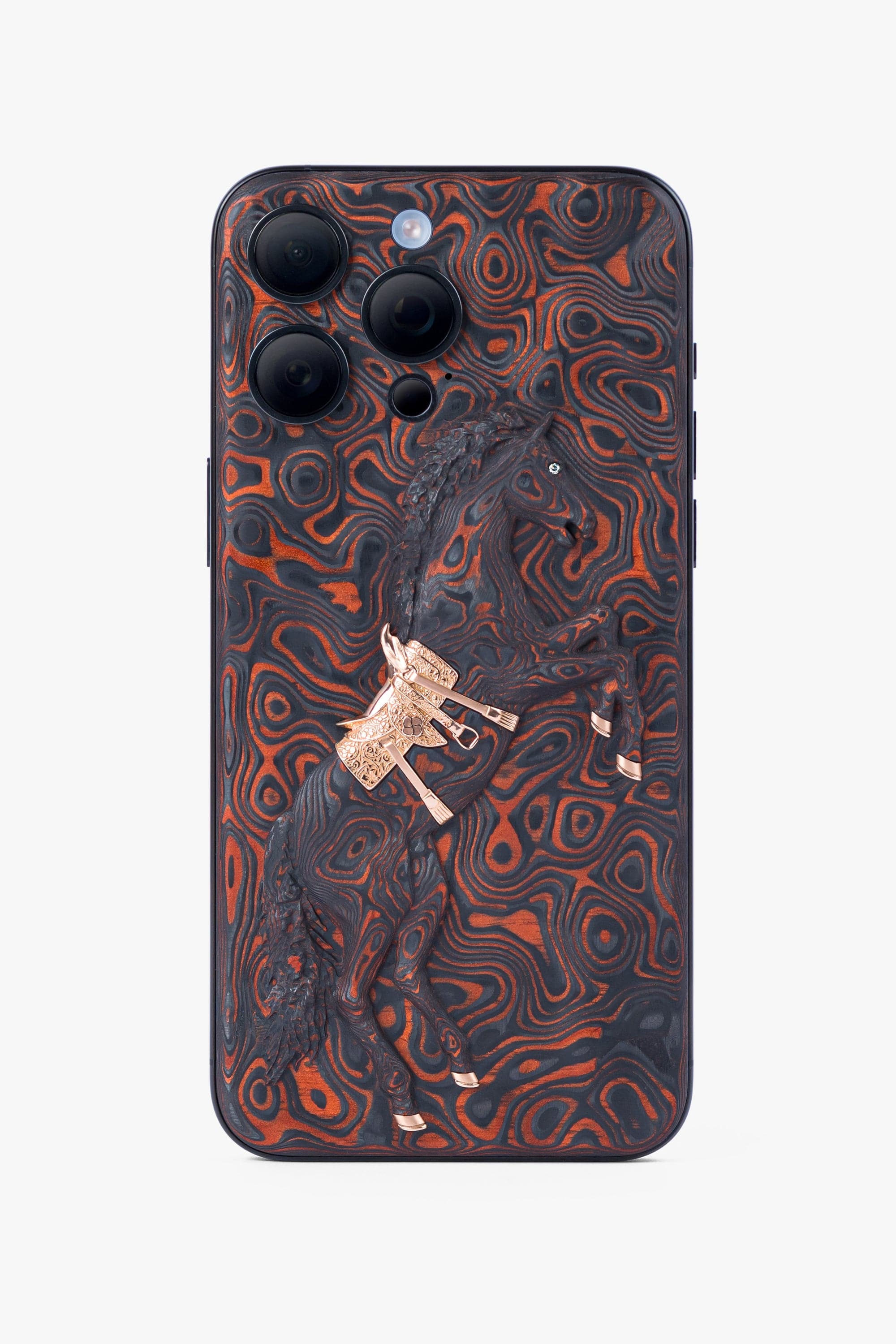 Bronze Carbon Fiber Arabian Horse With Diamond Eye iPhone 15 Pro - 1TB - zollofrance