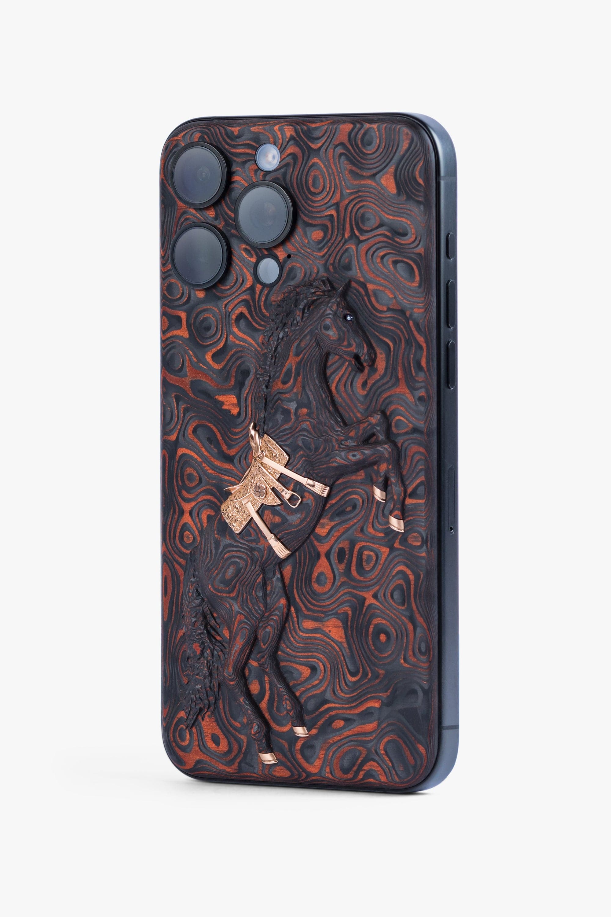 Bronze Carbon Fiber Arabian Horse iPhone 15 Pro - Bronze Carbon Fiber Arabian Horse iPhone 15 Pro - zollofrance