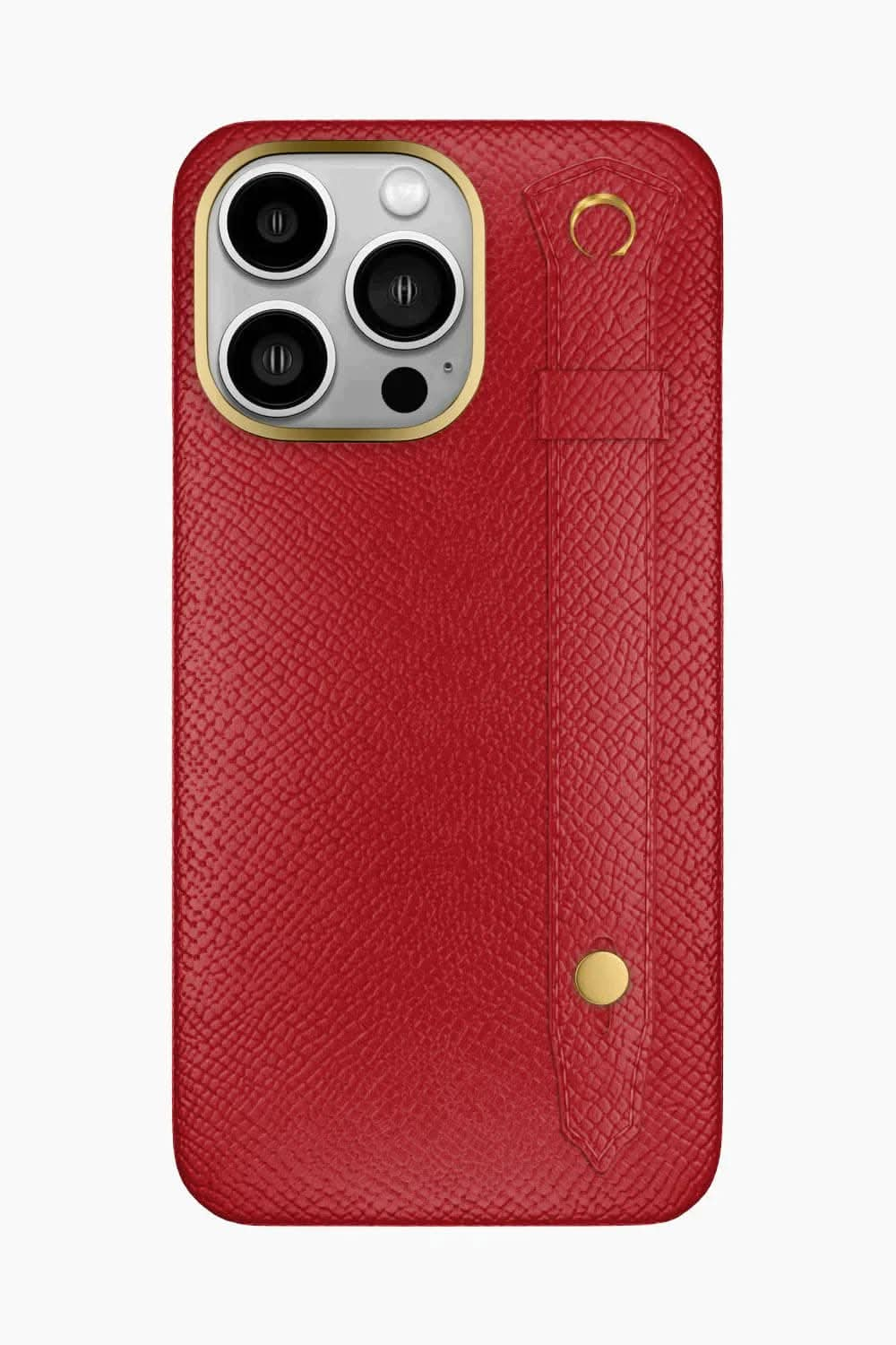 Calfskin Strap Case for iPhone 16 Pro Max - Red / Red - zollofrance