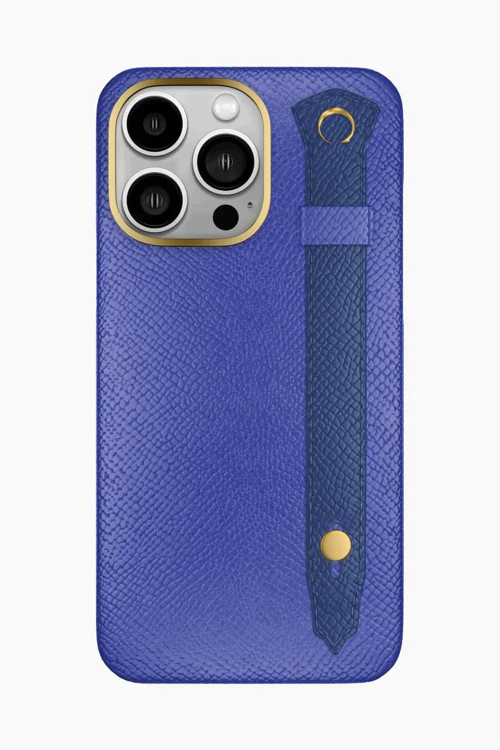 Calfskin Strap Case for iPhone 16 Pro Max - Blue Ciel / Navy Blue - zollofrance