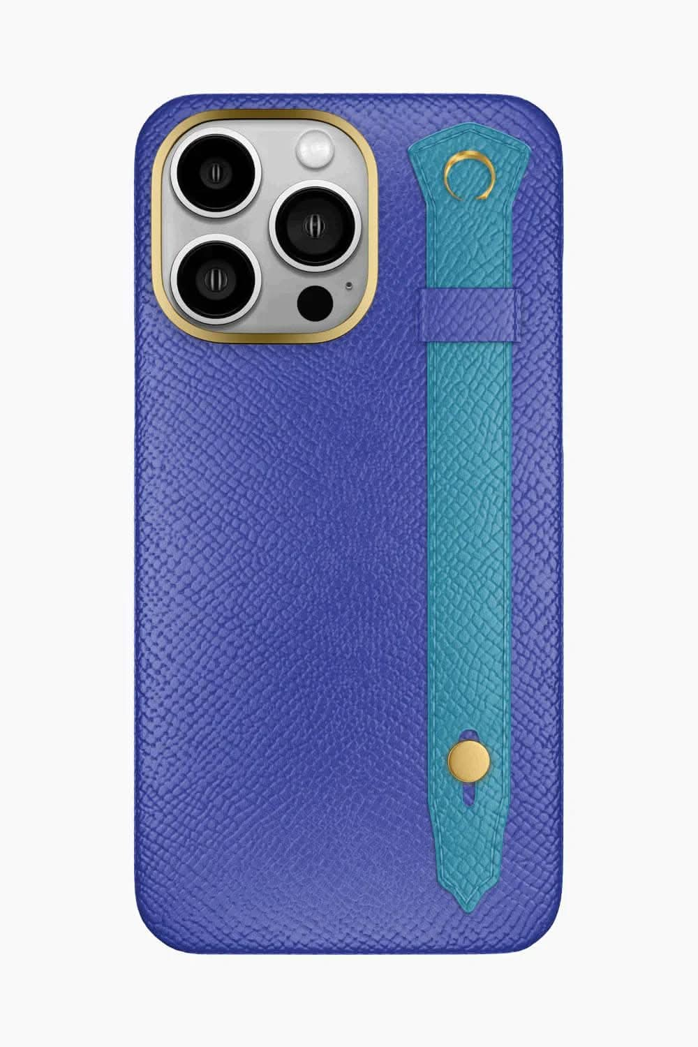 Calfskin Strap Case for iPhone 16 Pro Max - Blue Ciel / Blue Teal - zollofrance