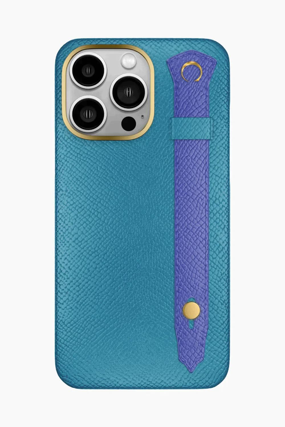 Calfskin Strap Case for iPhone 16 Pro Max - Blue Teal / Blue Ciel - zollofrance