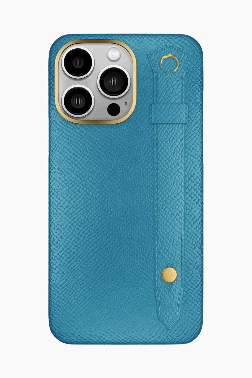 Calfskin Strap Case for iPhone 16 Pro Max - Blue Teal / Blue Teal - zollofrance