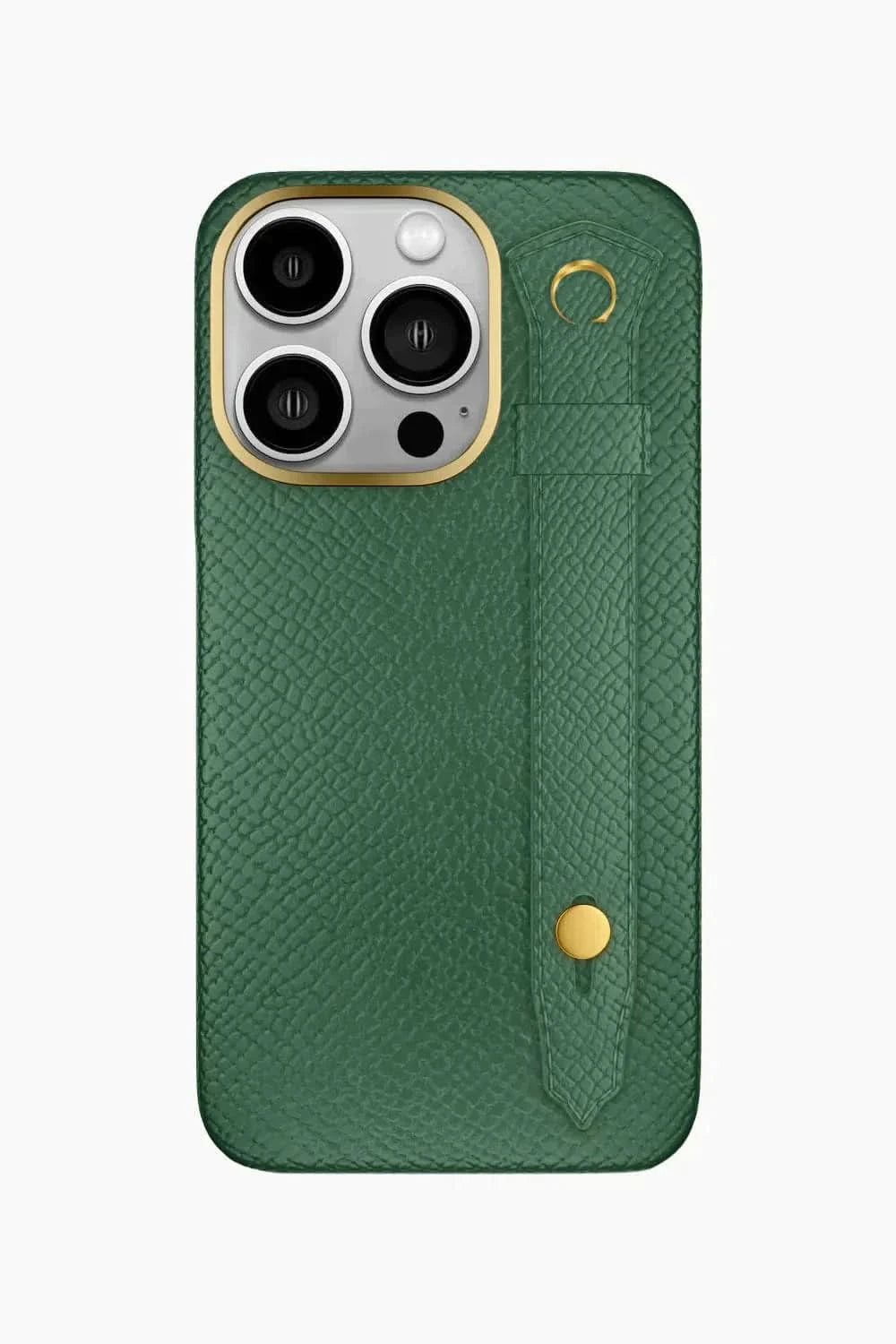 Calfskin Strap Case for iPhone 16 Pro - Green Sapin / Green Sapin - zollofrance