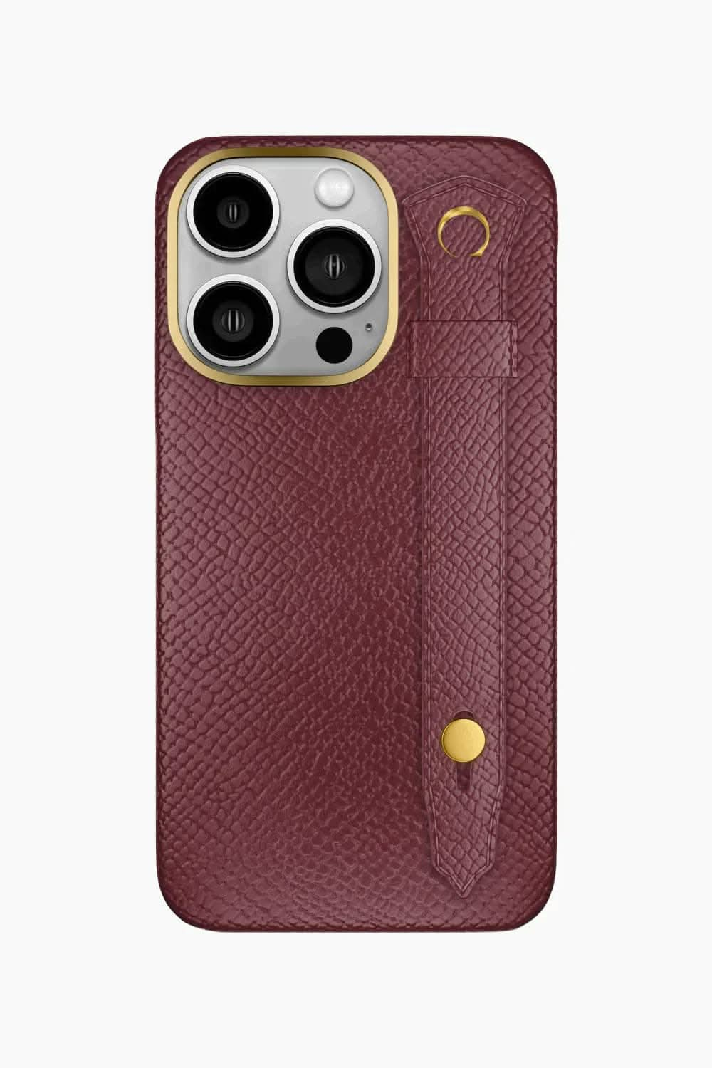 Calfskin Strap Case for iPhone 16 Pro - Burgundy / Burgundy - zollofrance