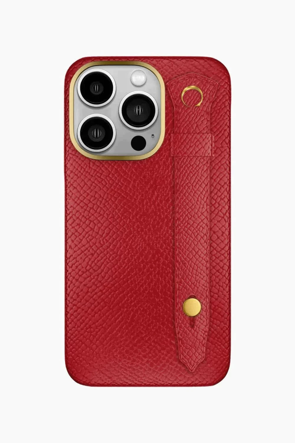 Calfskin Strap Case for iPhone 16 Pro - Red / Red - zollofrance