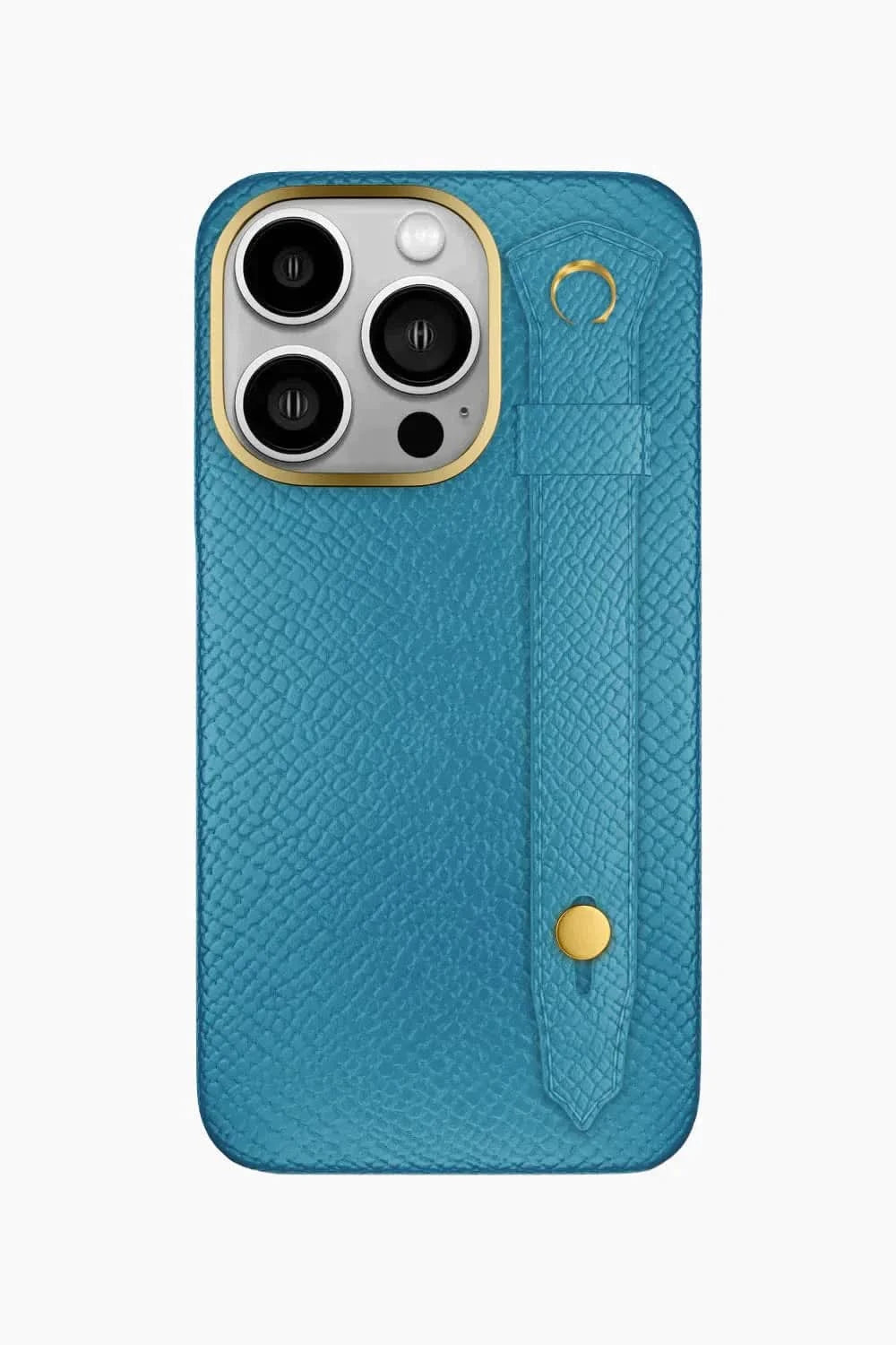 Calfskin Strap Case for iPhone 16 Pro - Blue Teal / Blue Teal - zollofrance