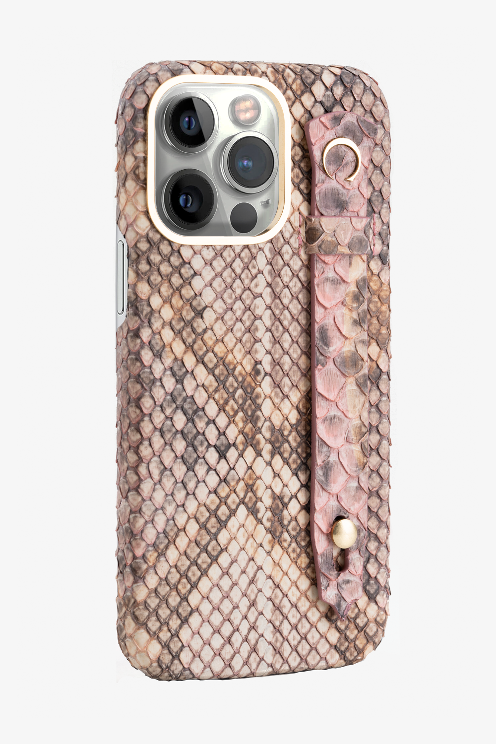 Pink Matte Python Strap Case for iPhone 15 Series - Pink Matte Python Strap Case for iPhone 15 Series - zollofrance